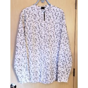 NWT Patterned Chinese collar shirt